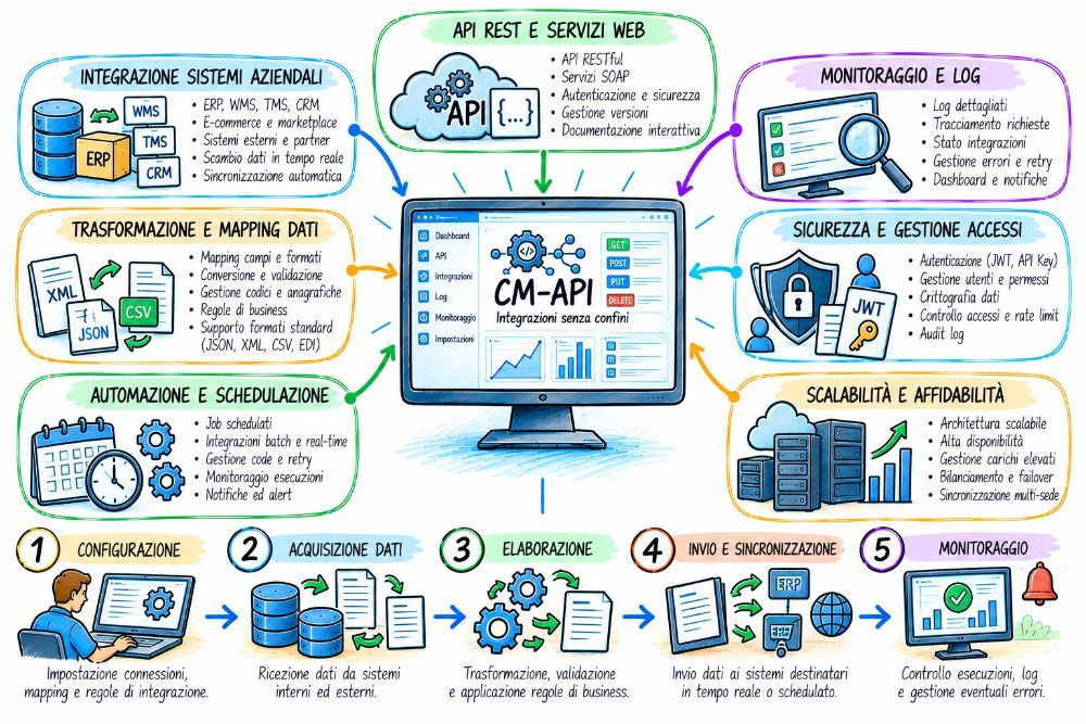 CM-API software integration through APIs, EDI and files