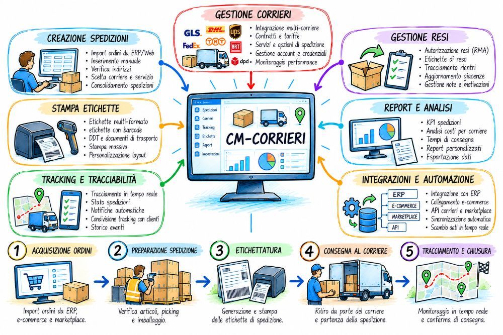 CM-Corrieri carrier and tracking integration