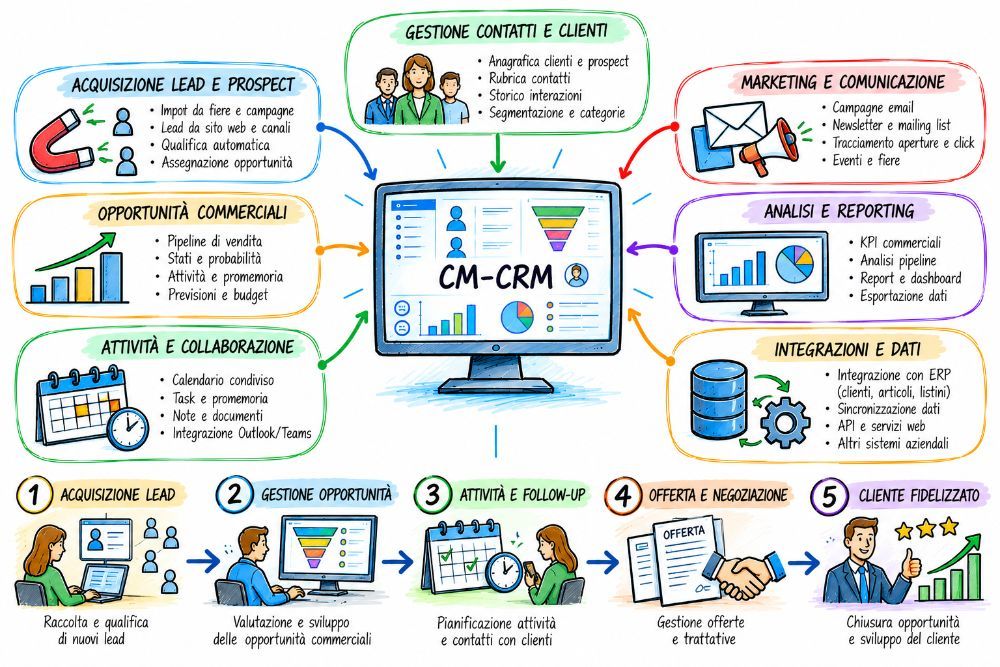 CM-CRM gestione clienti prospect e opportunità commerciali